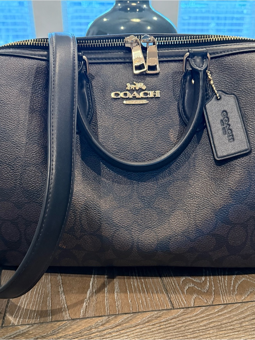Coach Brown/Black Signature Dome Satchel